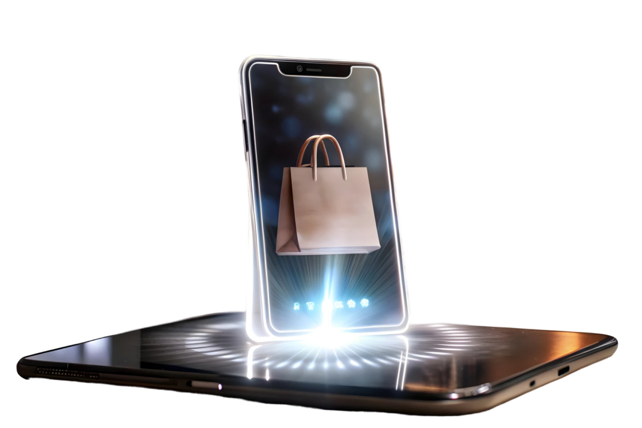 3d holographic smartphone with glowing smiley face joyful digital celebration design with ample co transparent Craiyon 1 e1726051845451