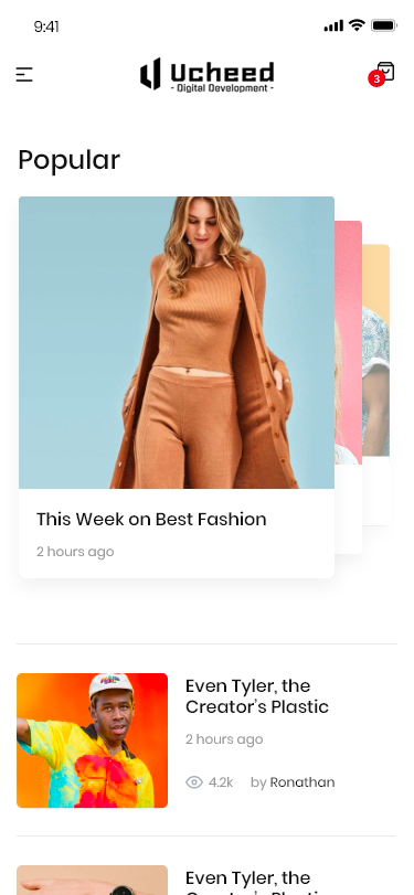 Ucheed ecommerce mobile app landing slide
