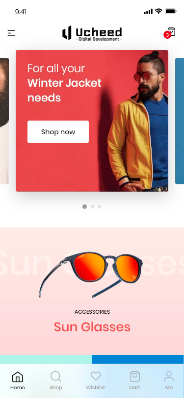 Ucheed ecommerce mobile app landing
