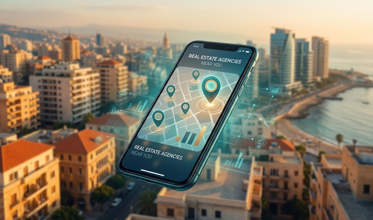 Google local pack search results for a real estate agency in Beirut, Lebanon