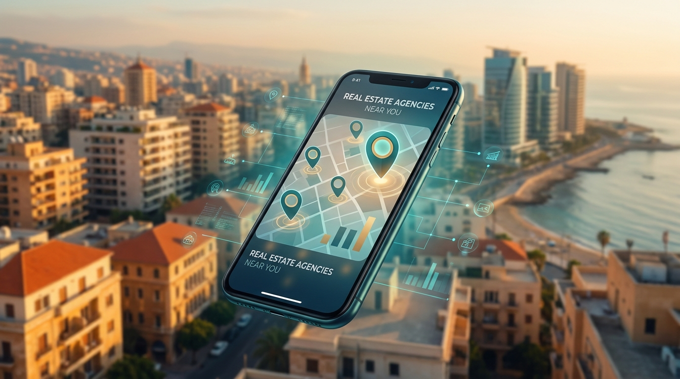 Google local pack search results for a real estate agency in Beirut, Lebanon