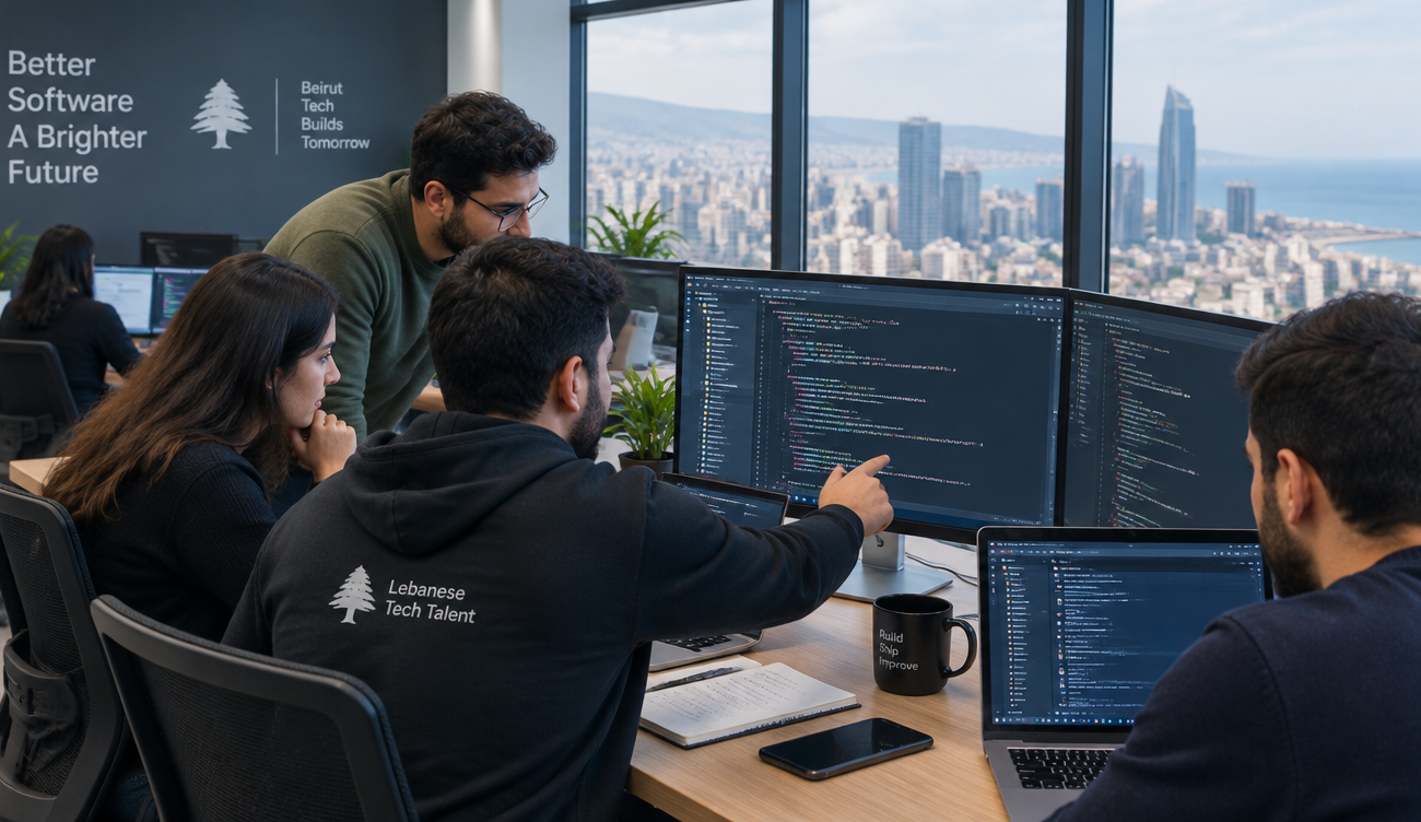 Software development team in Lebanon working on custom code project in 2026