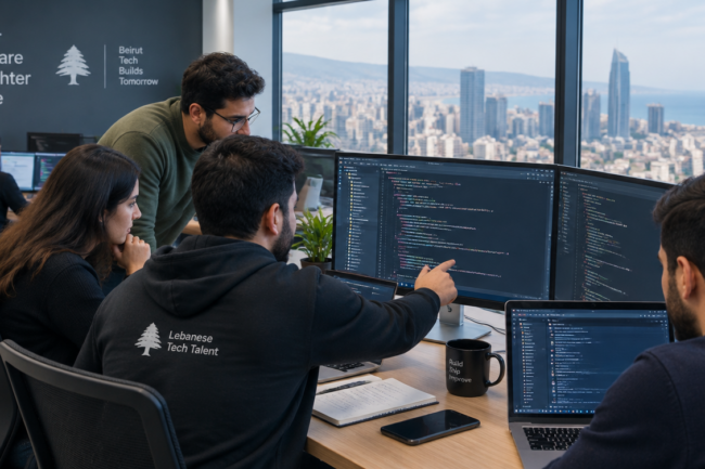 Software development team in Lebanon working on custom code project in 2026